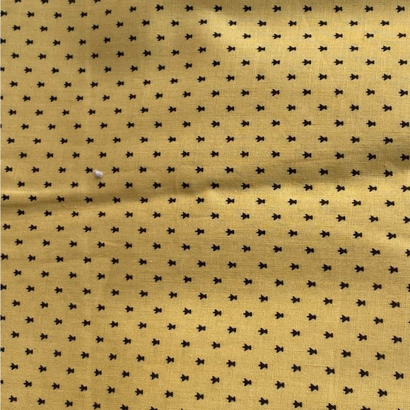 Antique 1920s Cotton Fabric Fleur De Lis 1 Yd L X 34” W Mint Yellow - Picture 3 of 3